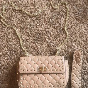 Rockstud Spike Leather Shoulder Bag